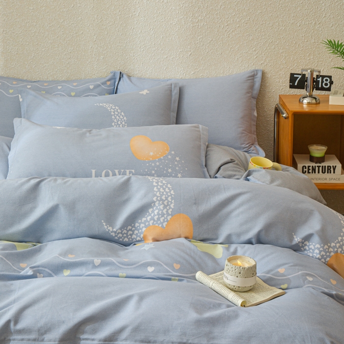 91家纺网 家纺一手货源 找家纺 小叮当家纺仓储工厂店 2025新款（买家秀 不断货）简约时尚全棉纯棉磨毛四件套 星月