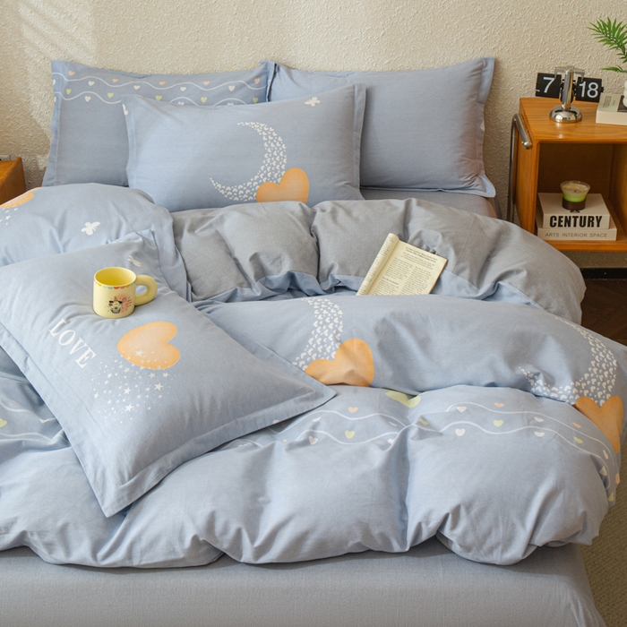 91家纺网 家纺一手货源 找家纺 小叮当家纺仓储工厂店 2025新款（买家秀 不断货）简约时尚全棉纯棉磨毛四件套 星月