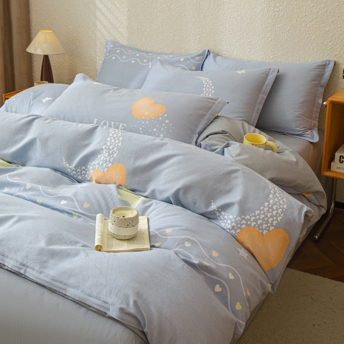 91家纺网 家纺一手货源 找家纺 小叮当家纺仓储工厂店 2025新款（买家秀 不断货）简约时尚全棉纯棉磨毛四件套 星月