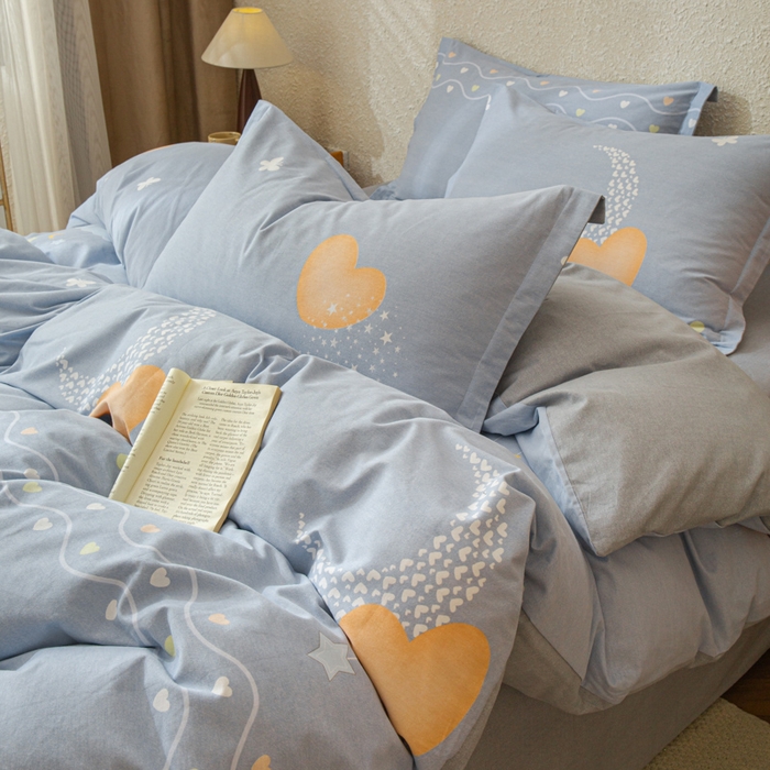 91家纺网 家纺一手货源 找家纺 小叮当家纺仓储工厂店 2025新款（买家秀 不断货）简约时尚全棉纯棉磨毛四件套 星月