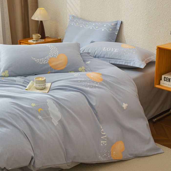 91家纺网 家纺一手货源 找家纺 小叮当家纺仓储工厂店 2025新款（买家秀 不断货）简约时尚全棉纯棉磨毛四件套 星月