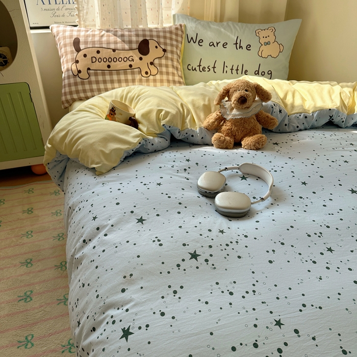 91家纺网 家纺一手货源 找家纺 澜妃 2025新款萌萌哒卡通毛巾绣四件套系列一 三只小腊肠