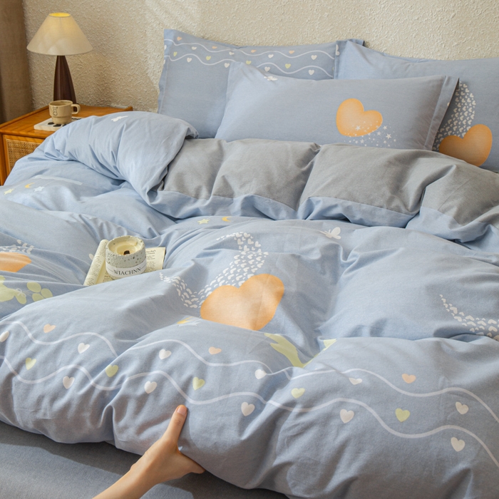 91家纺网 家纺一手货源 找家纺 小叮当家纺仓储工厂店 2025新款（买家秀 不断货）简约时尚全棉纯棉磨毛四件套 星月