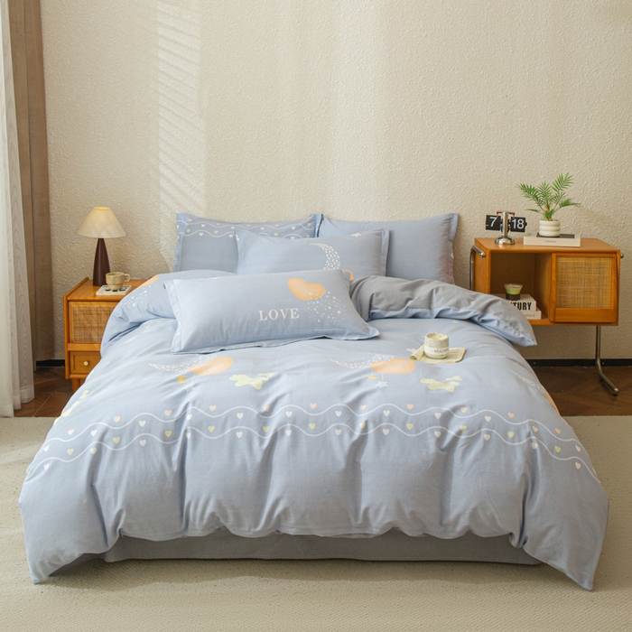 91家纺网 家纺一手货源 找家纺 小叮当家纺仓储工厂店 2025新款（买家秀 不断货）简约时尚全棉纯棉磨毛四件套 星月