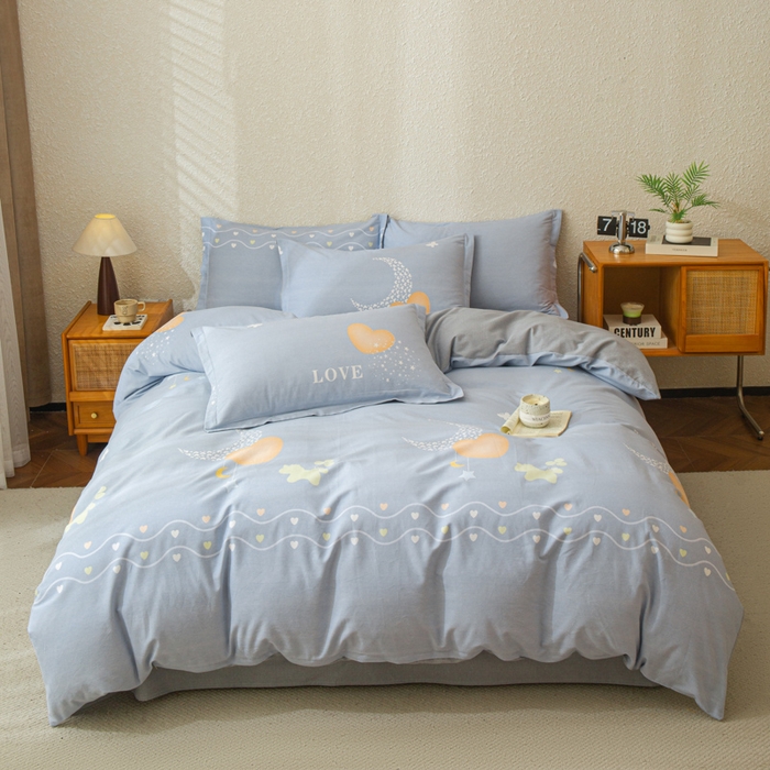 91家纺网 家纺一手货源 找家纺 小叮当家纺仓储工厂店 2025新款（买家秀 不断货）简约时尚全棉纯棉磨毛四件套 星月