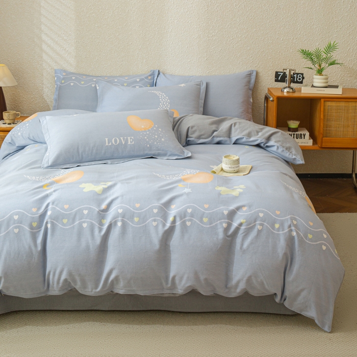 91家纺网 家纺一手货源 找家纺 小叮当家纺仓储工厂店 2025新款（买家秀 不断货）简约时尚全棉纯棉磨毛四件套 星月