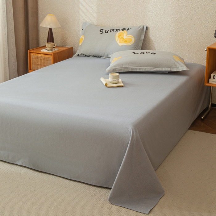 91家纺网 家纺一手货源 找家纺 小叮当家纺仓储工厂店 2025新款（买家秀 不断货）简约时尚全棉纯棉磨毛四件套 幸运星