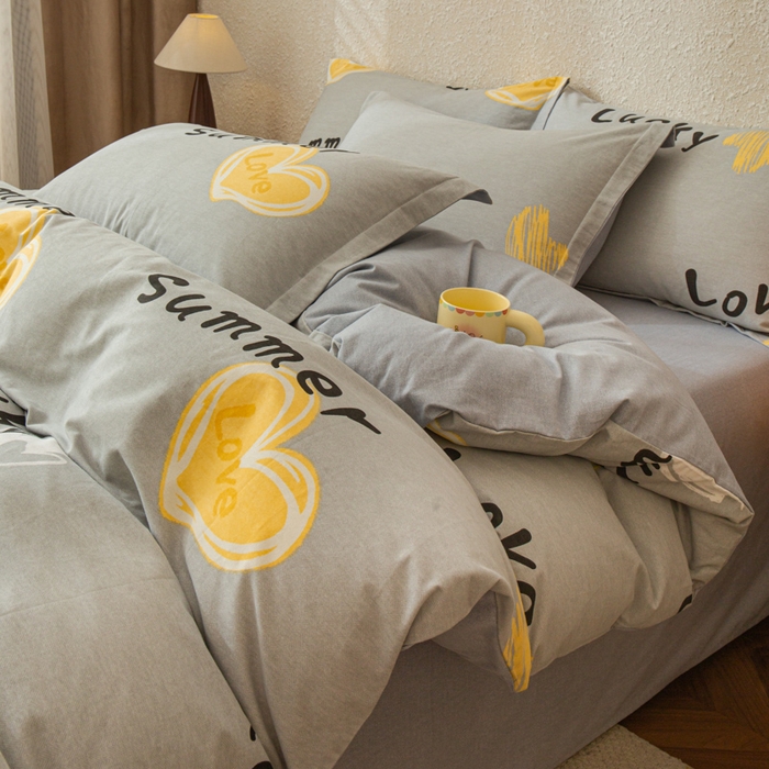 91家纺网 家纺一手货源 找家纺 小叮当家纺仓储工厂店 2025新款（买家秀 不断货）简约时尚全棉纯棉磨毛四件套 幸运星