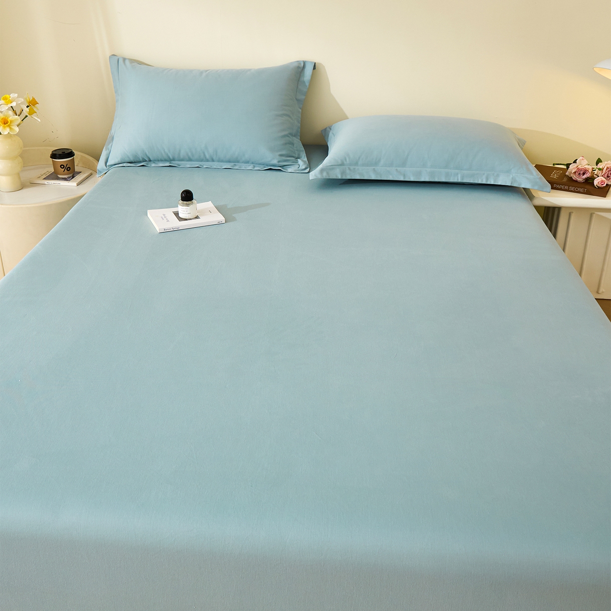 91家纺网 家纺一手货源 找家纺 （总）元元家居（元元被业） 2025新款全棉纯棉磨毛纯色单床笠