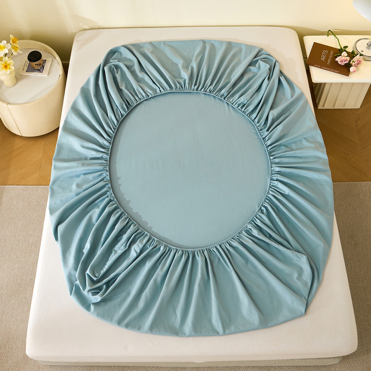 91家纺网 家纺一手货源 找家纺 （总）元元家居（元元被业） 2025新款全棉纯棉磨毛纯色单床笠