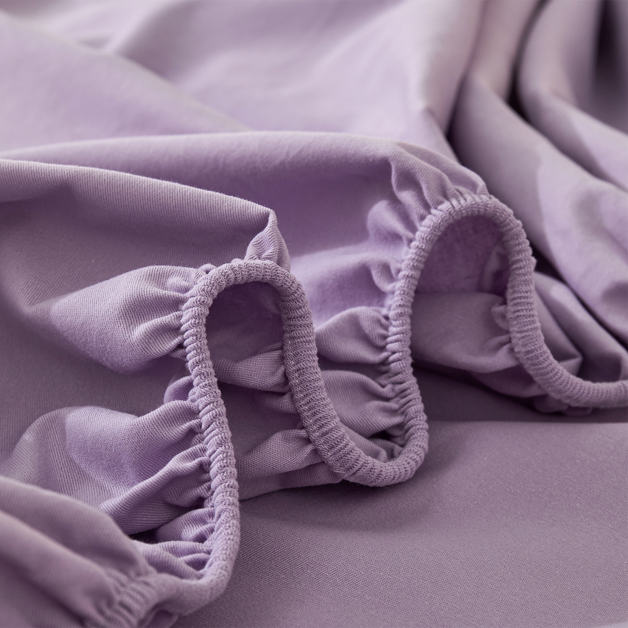 91家纺网 家纺一手货源 找家纺 元元家居（元元被业） 2025新款全棉纯棉磨毛纯色单床笠 慕山紫