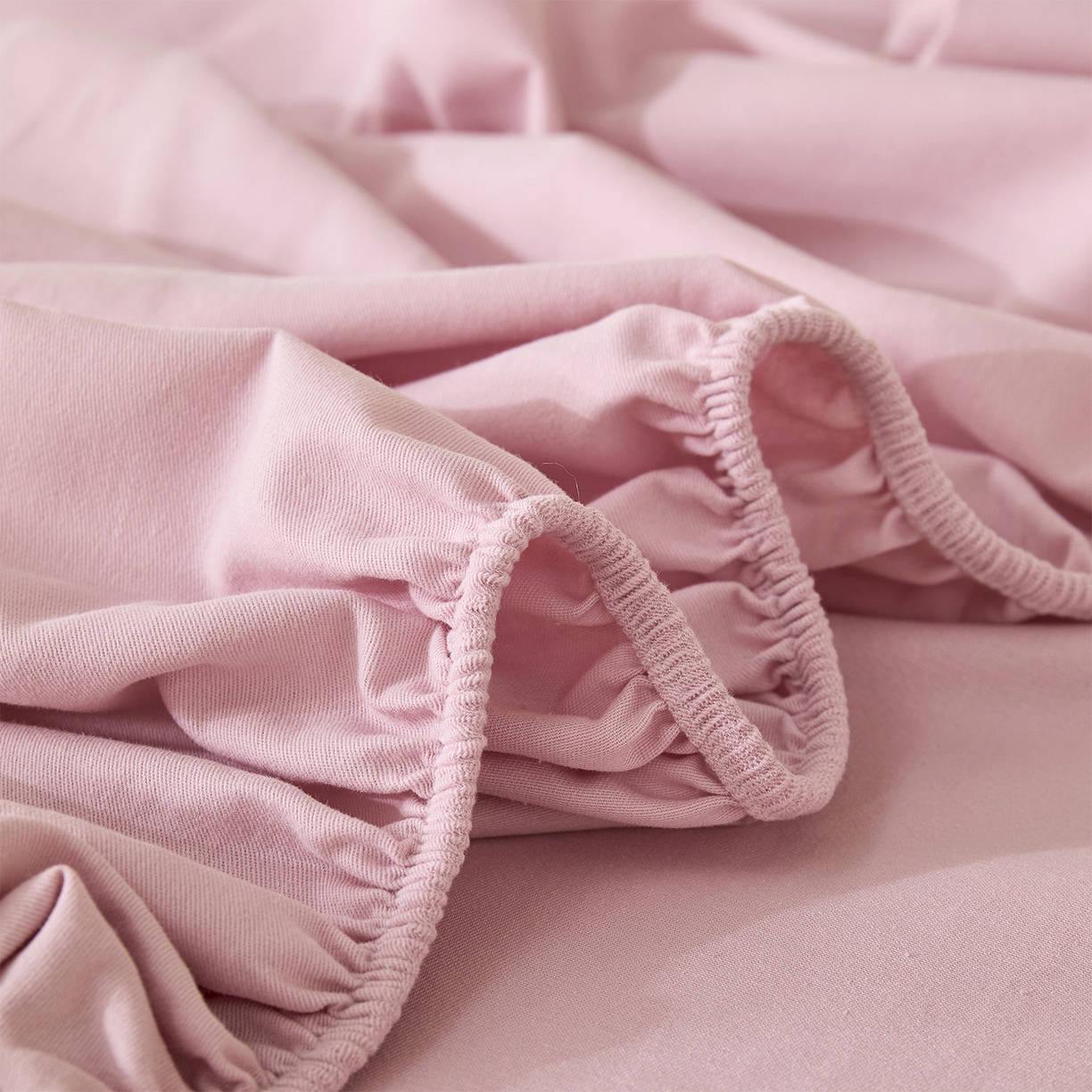 91家纺网 家纺一手货源 找家纺 元元家居（元元被业） 2025新款全棉纯棉磨毛纯色单床笠 水粉