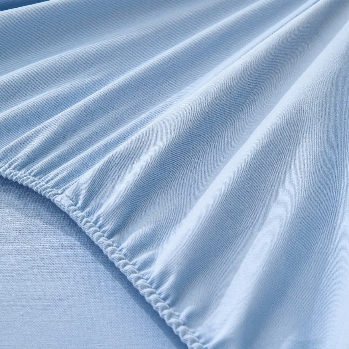 91家纺网 家纺一手货源 找家纺 元元家居（元元被业） 2025新款全棉纯棉磨毛纯色单床笠 景泰蓝