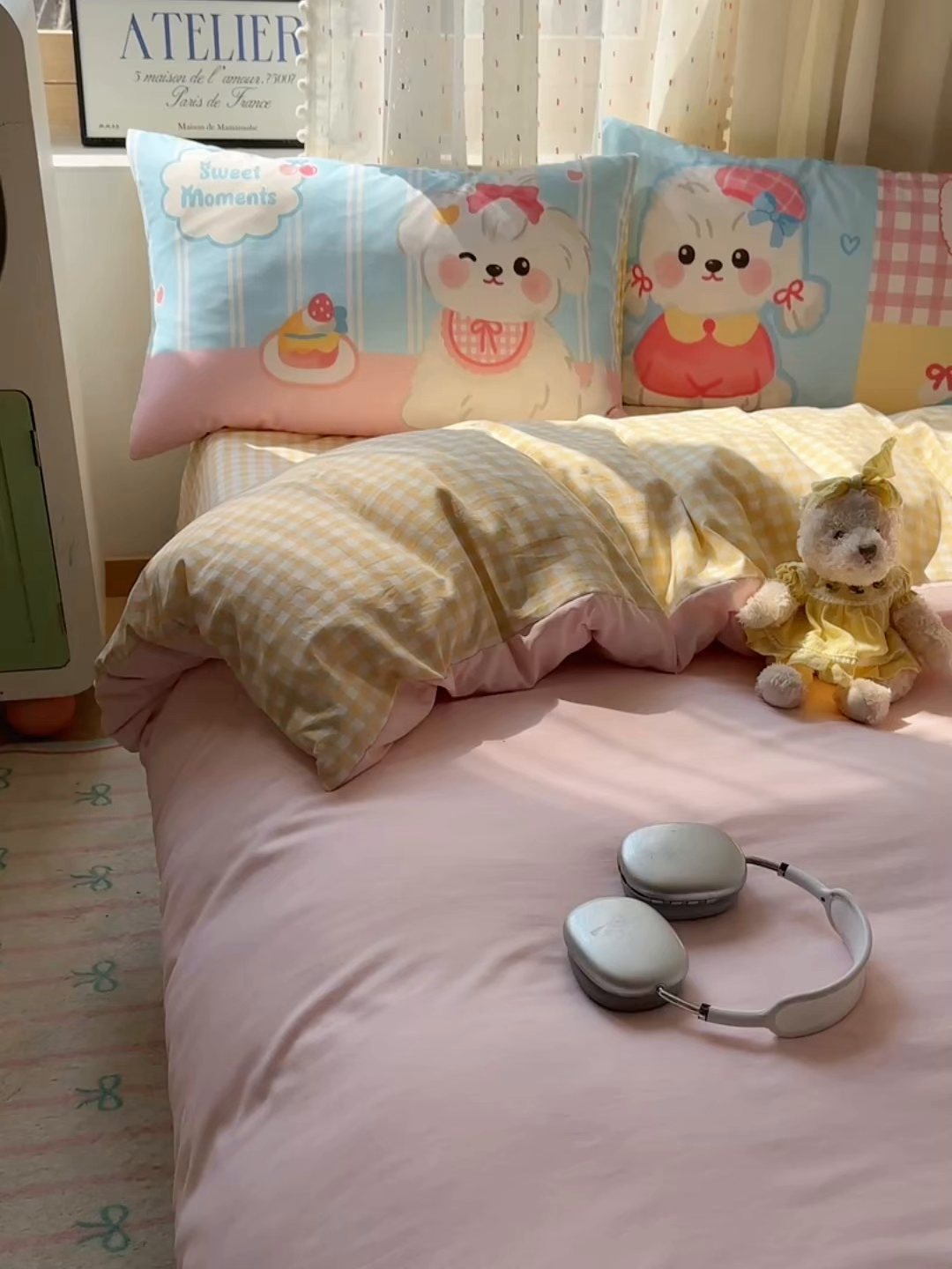 91家纺网 家纺一手货源 找家纺 澜妃 2025新款萌萌哒卡通毛巾绣四件套系列一 小狗仔party