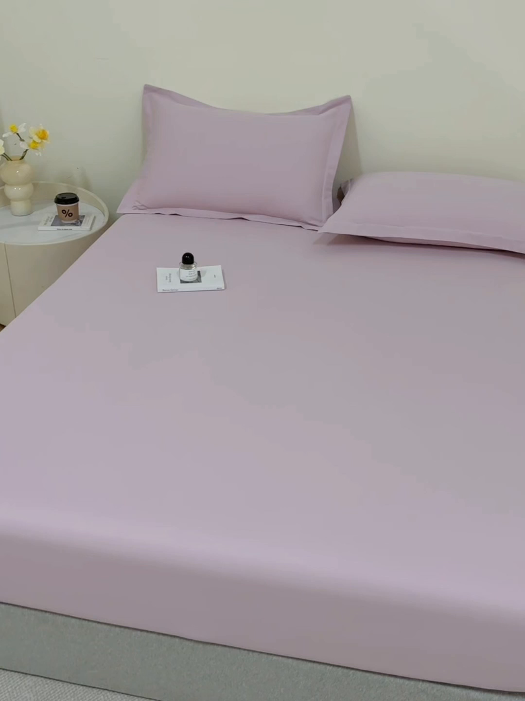 91家纺网 家纺一手货源 找家纺 元元家居（元元被业） 2025新款全棉纯棉磨毛纯色单床笠 水粉