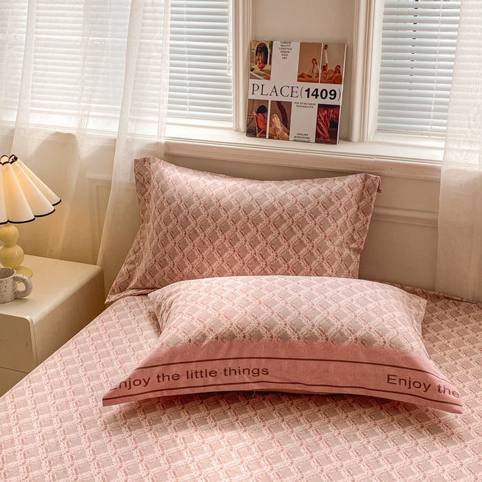 小叮当家纺仓储工厂店 2025新款（买家秀 不断货）A类全棉纯棉磨毛单枕套 枕套单件 浪漫甜心