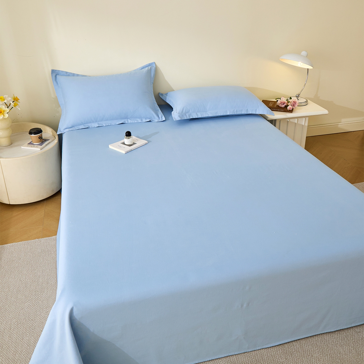 91家纺网 家纺一手货源 找家纺 （总）元元家居（元元被业） 2025新款全棉纯棉磨毛纯色单床单