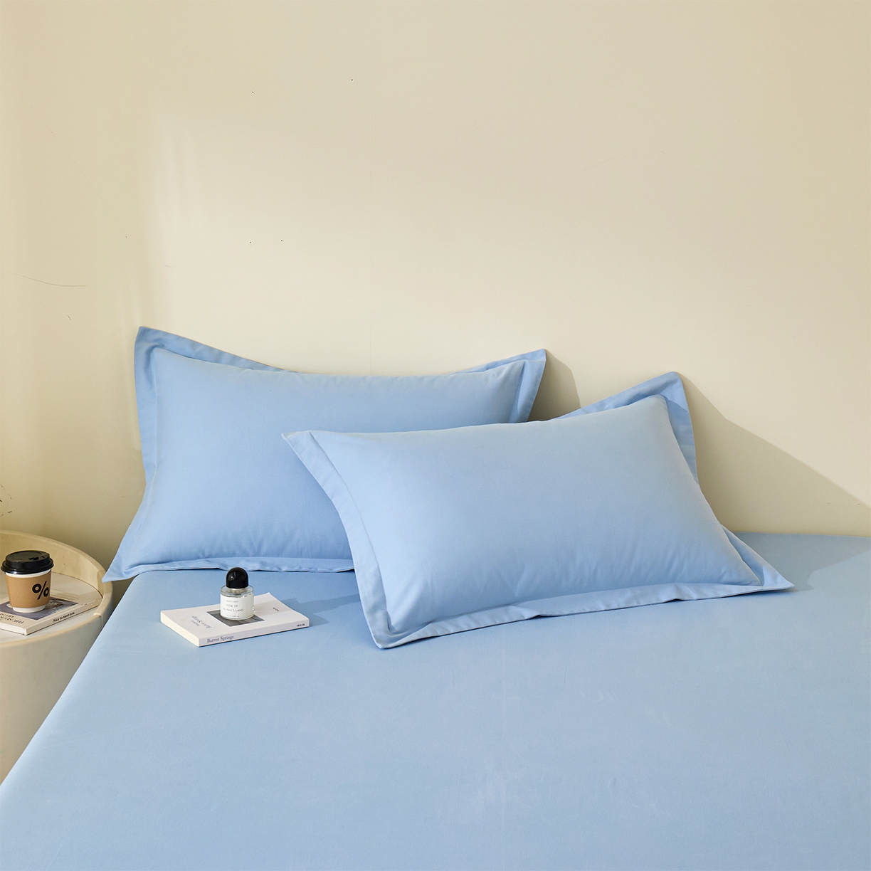 91家纺网 家纺一手货源 找家纺 元元家居（元元被业） 2025新款全棉纯棉磨毛纯色单床单 景泰蓝