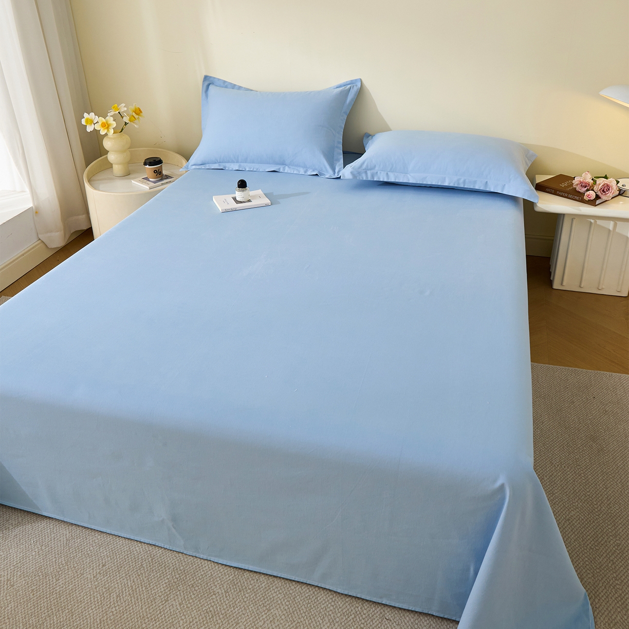 91家纺网 家纺一手货源 找家纺 （总）元元家居（元元被业） 2025新款全棉纯棉磨毛纯色单床单