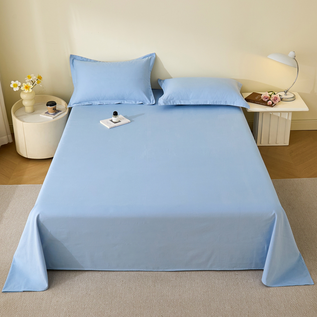 91家纺网 家纺一手货源 找家纺 （总）元元家居（元元被业） 2025秋冬新款全棉纯棉磨毛纯色四件套