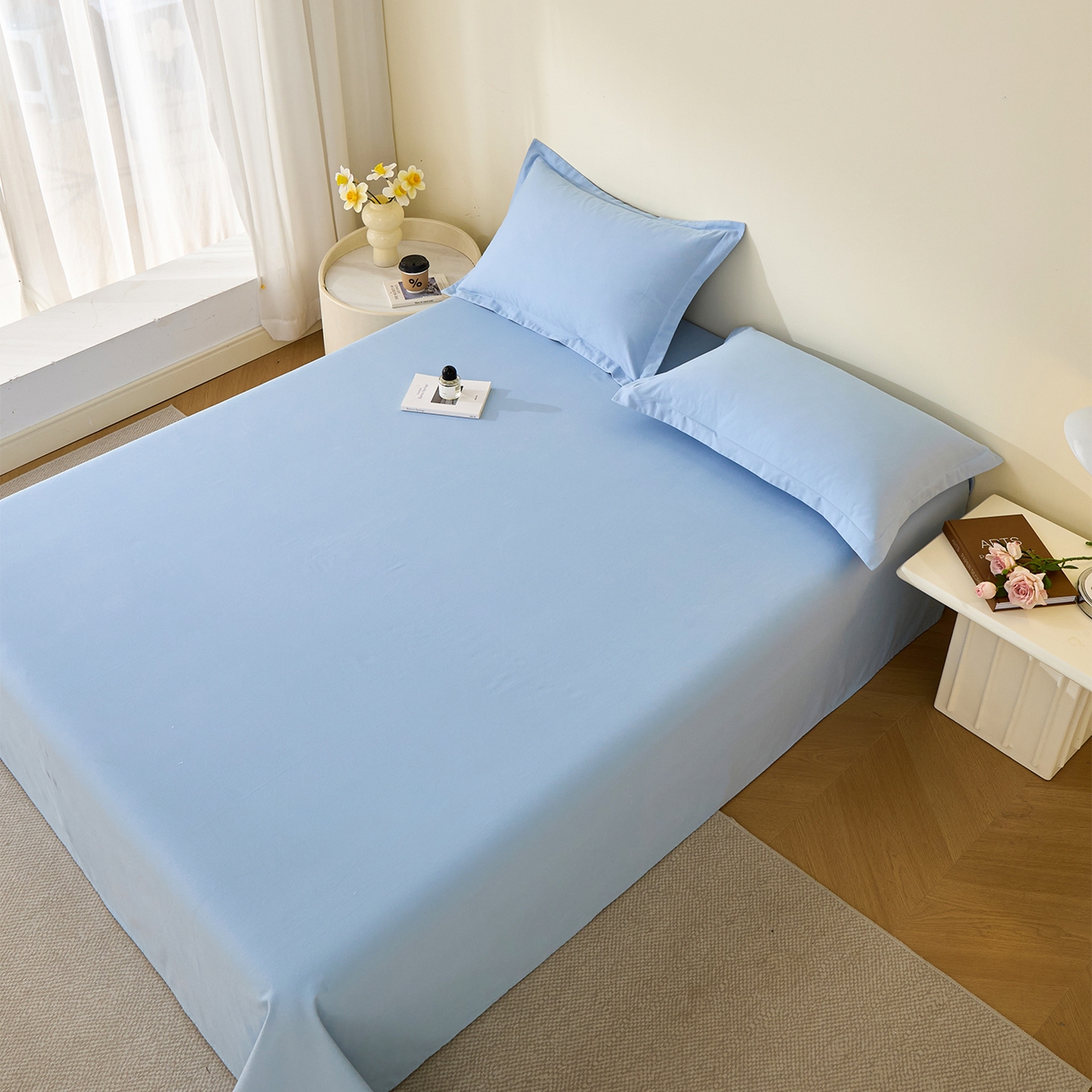 91家纺网 家纺一手货源 找家纺 （总）元元家居（元元被业） 2025新款全棉纯棉磨毛纯色单床单