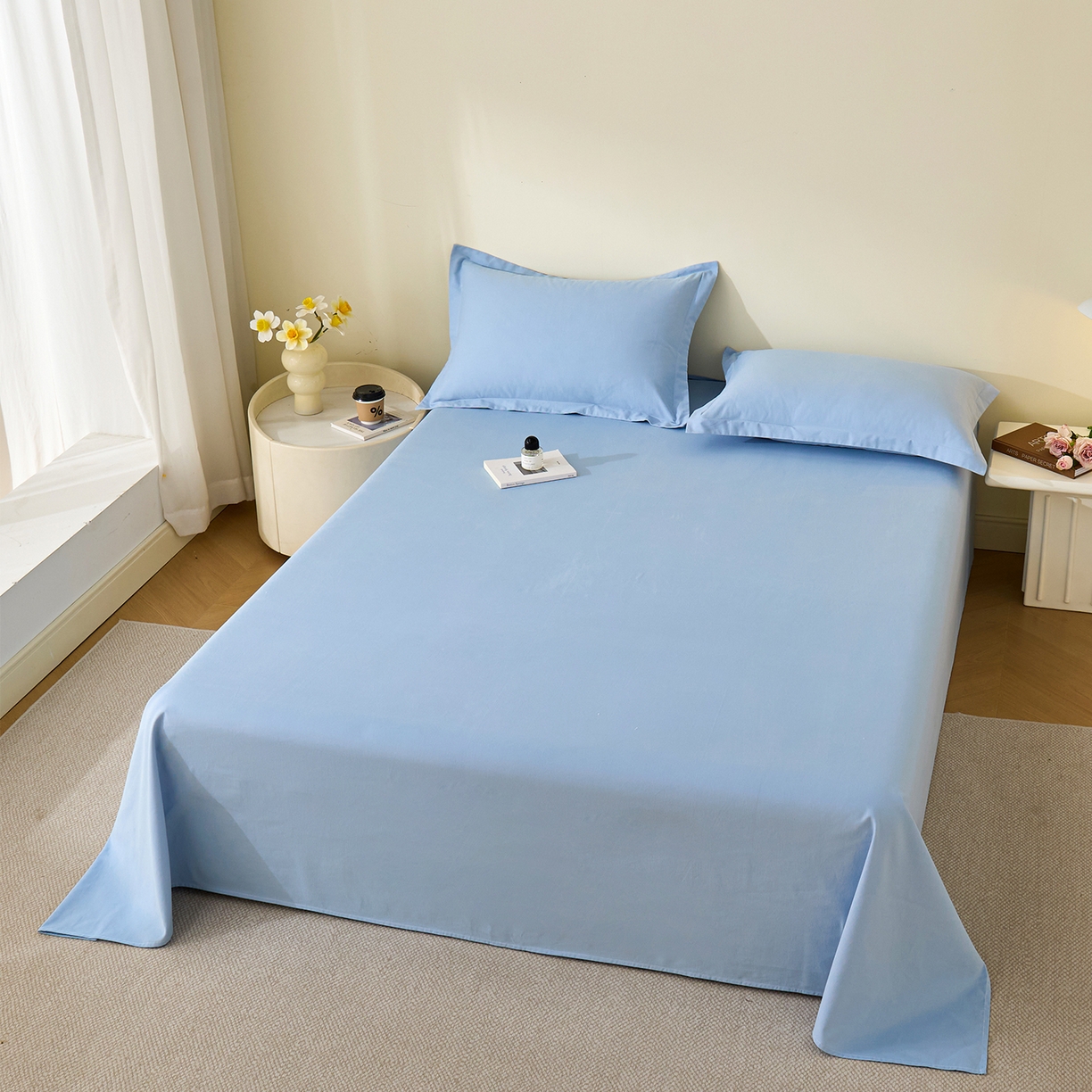 91家纺网 家纺一手货源 找家纺 （总）元元家居（元元被业） 2025新款全棉纯棉磨毛纯色单床单