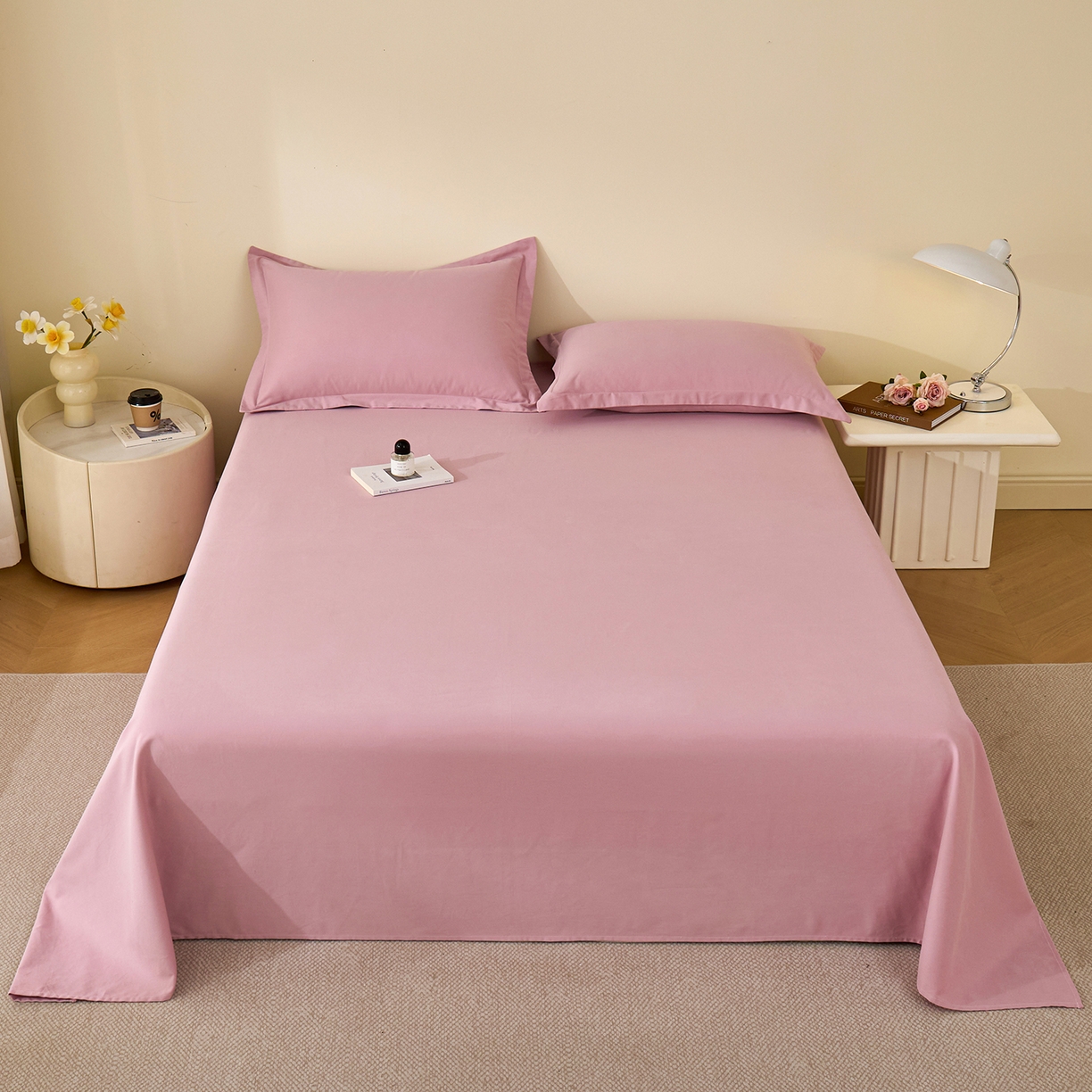 91家纺网 家纺一手货源 找家纺 （总）元元家居（元元被业） 2025新款全棉纯棉磨毛纯色单床单