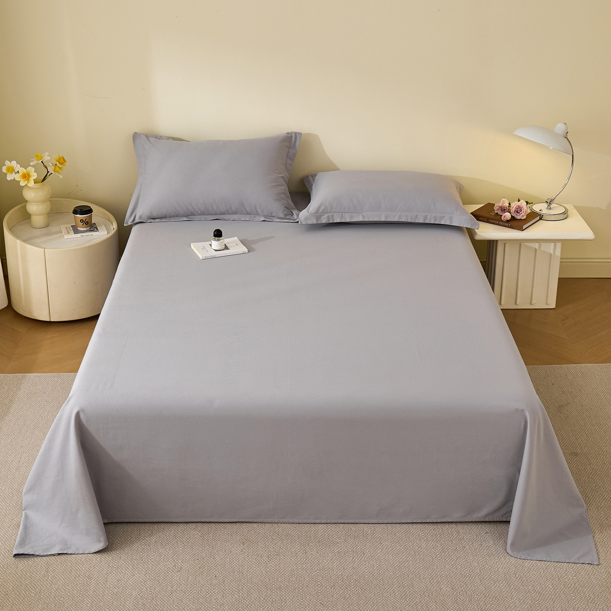 91家纺网 家纺一手货源 找家纺 （总）元元家居（元元被业） 2025新款全棉纯棉磨毛纯色单床单