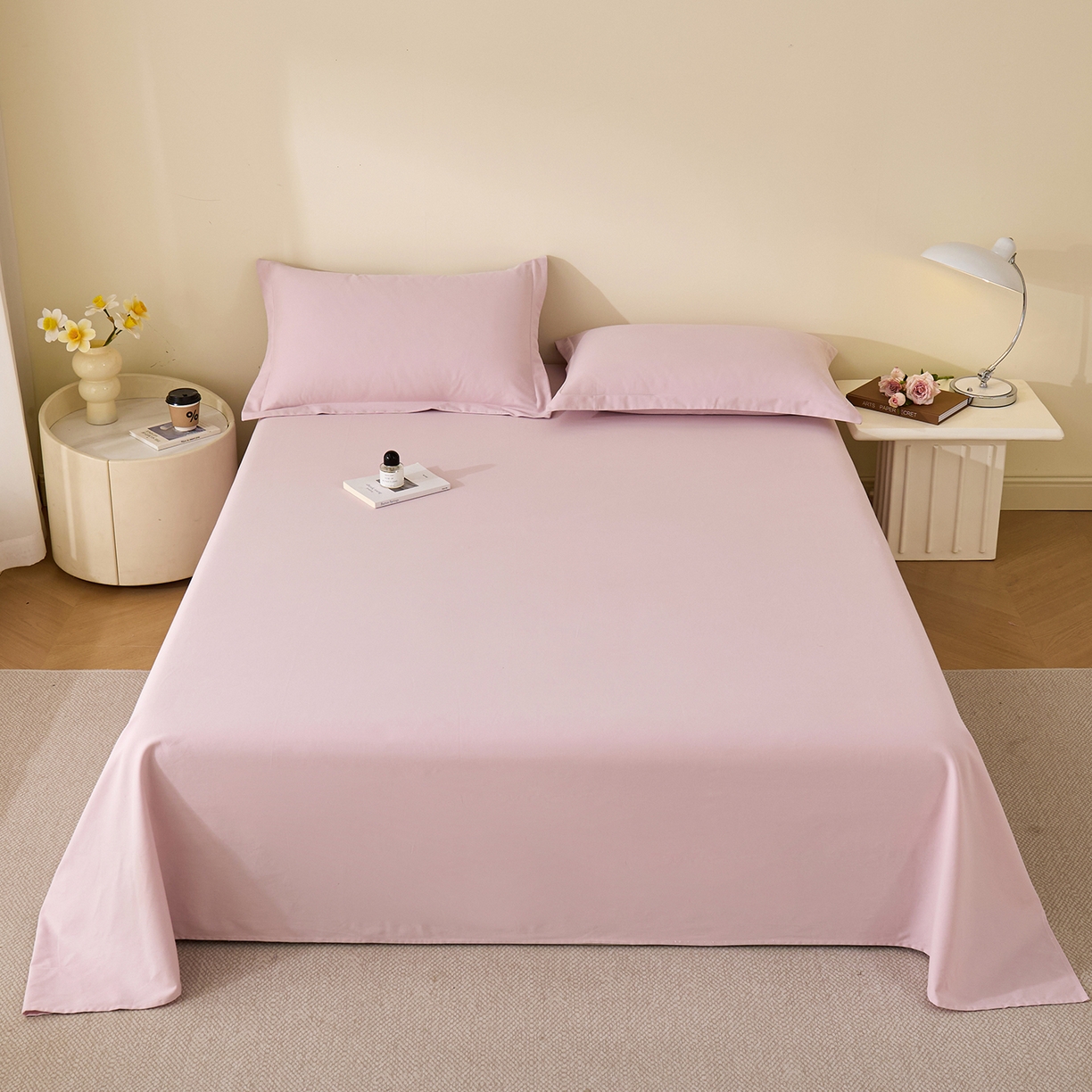 元元家居（元元被业） 2025新款全棉纯棉磨毛纯色单床单 水粉