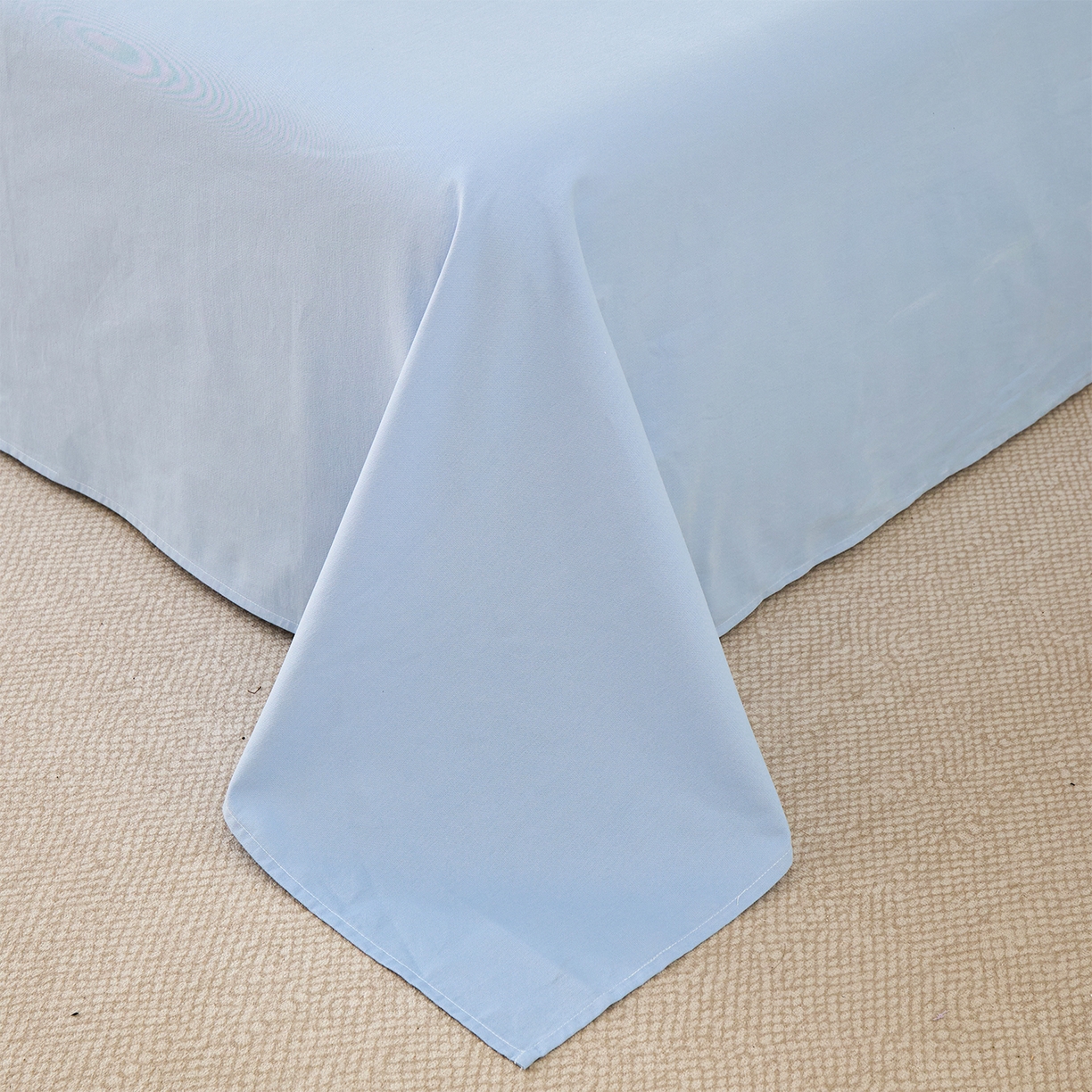 91家纺网 家纺一手货源 找家纺 元元家居（元元被业） 2025新款全棉纯棉磨毛纯色单床单 景泰蓝