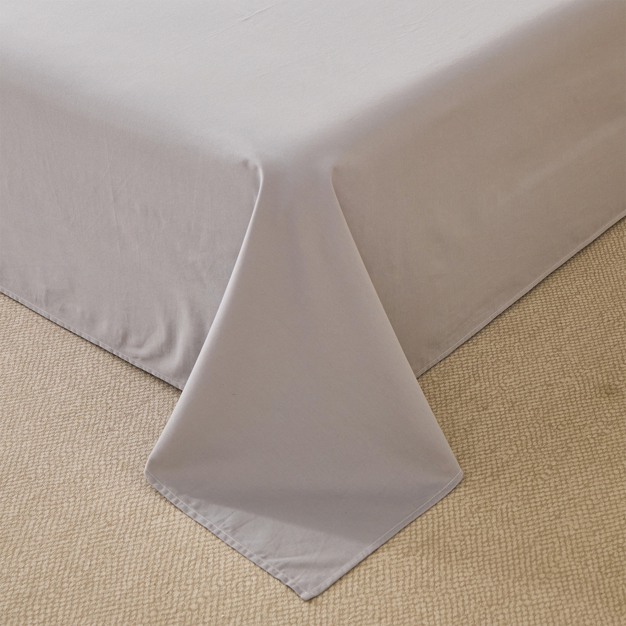 91家纺网 家纺一手货源 找家纺 元元家居（元元被业） 2025新款全棉纯棉磨毛纯色单床单 烟灰