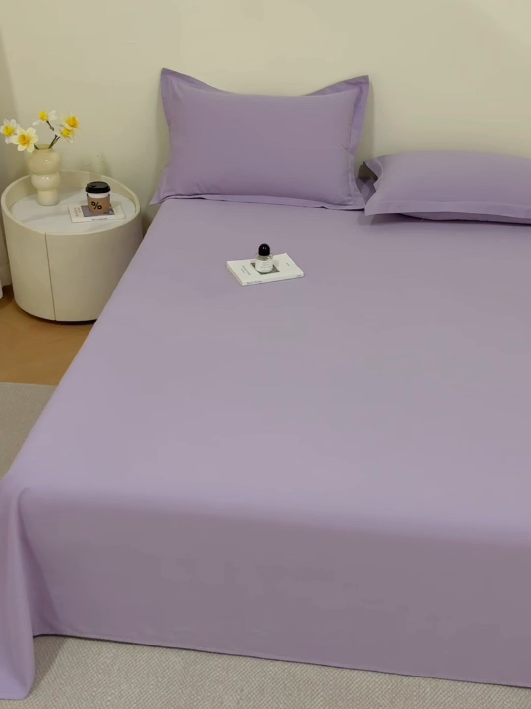 91家纺网 家纺一手货源 找家纺 元元家居（元元被业） 2025新款全棉纯棉磨毛纯色单床单 慕山紫