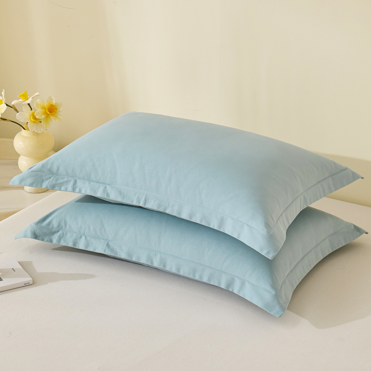 91家纺网 家纺一手货源 找家纺 （总）元元家居（元元被业） 2025新款全棉纯棉磨毛纯色单枕套