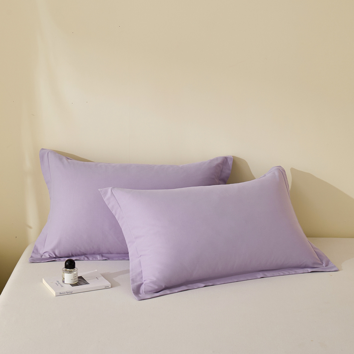 91家纺网 家纺一手货源 找家纺 元元家居（元元被业） 2025新款全棉纯棉磨毛纯色单枕套 慕山紫