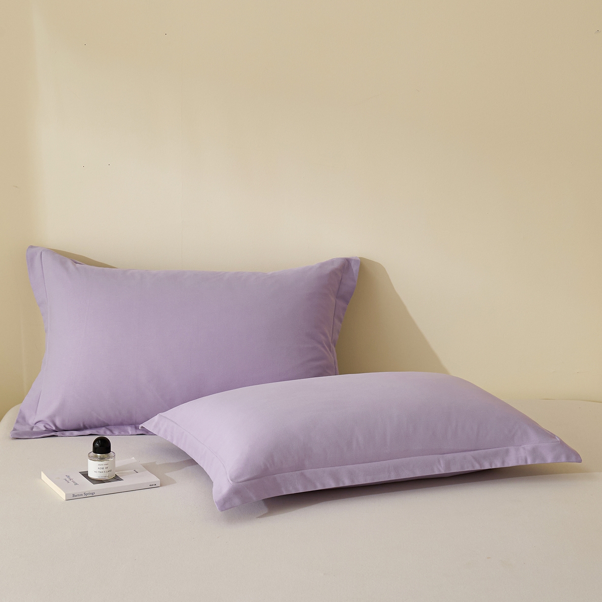 91家纺网 家纺一手货源 找家纺 元元家居（元元被业） 2025新款全棉纯棉磨毛纯色单枕套 慕山紫