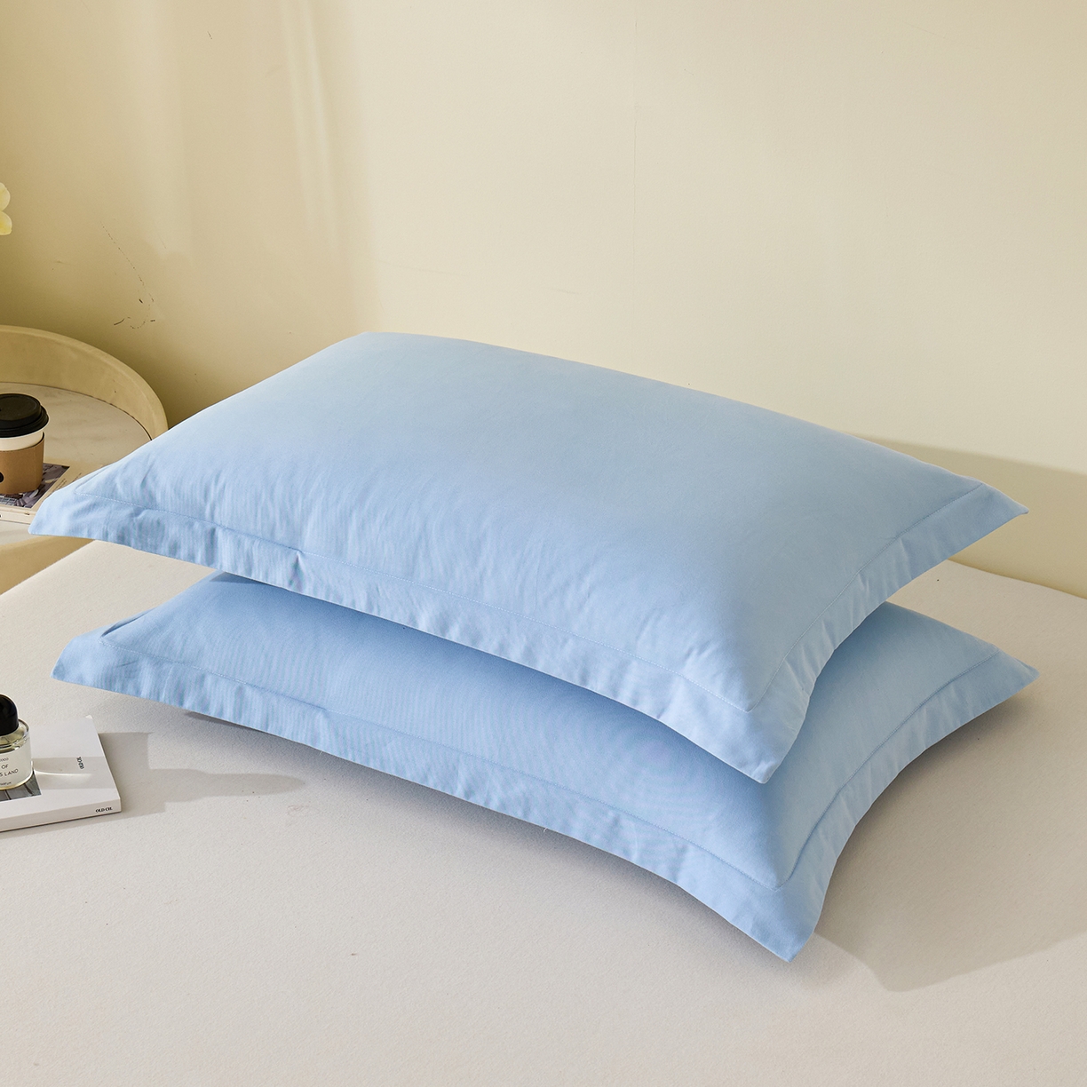 元元家居（元元被业） 2025新款全棉纯棉磨毛纯色单枕套 景泰蓝