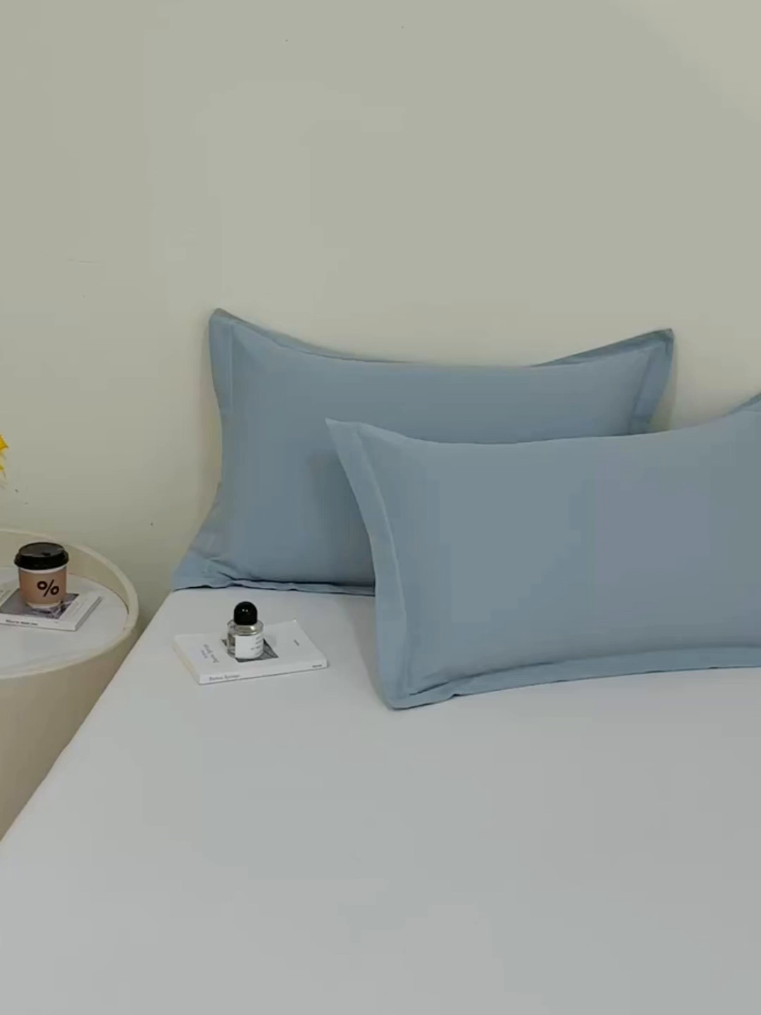 91家纺网 家纺一手货源 找家纺 元元家居（元元被业） 2025新款全棉纯棉磨毛纯色单枕套 丹青