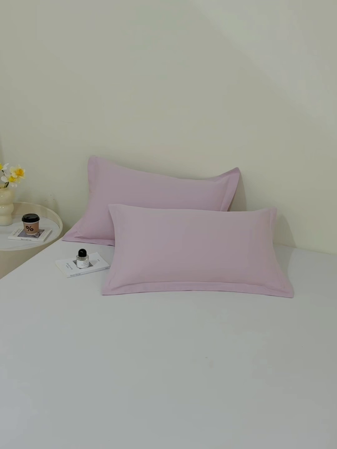 91家纺网 家纺一手货源 找家纺 元元家居（元元被业） 2025新款全棉纯棉磨毛纯色单枕套 水粉