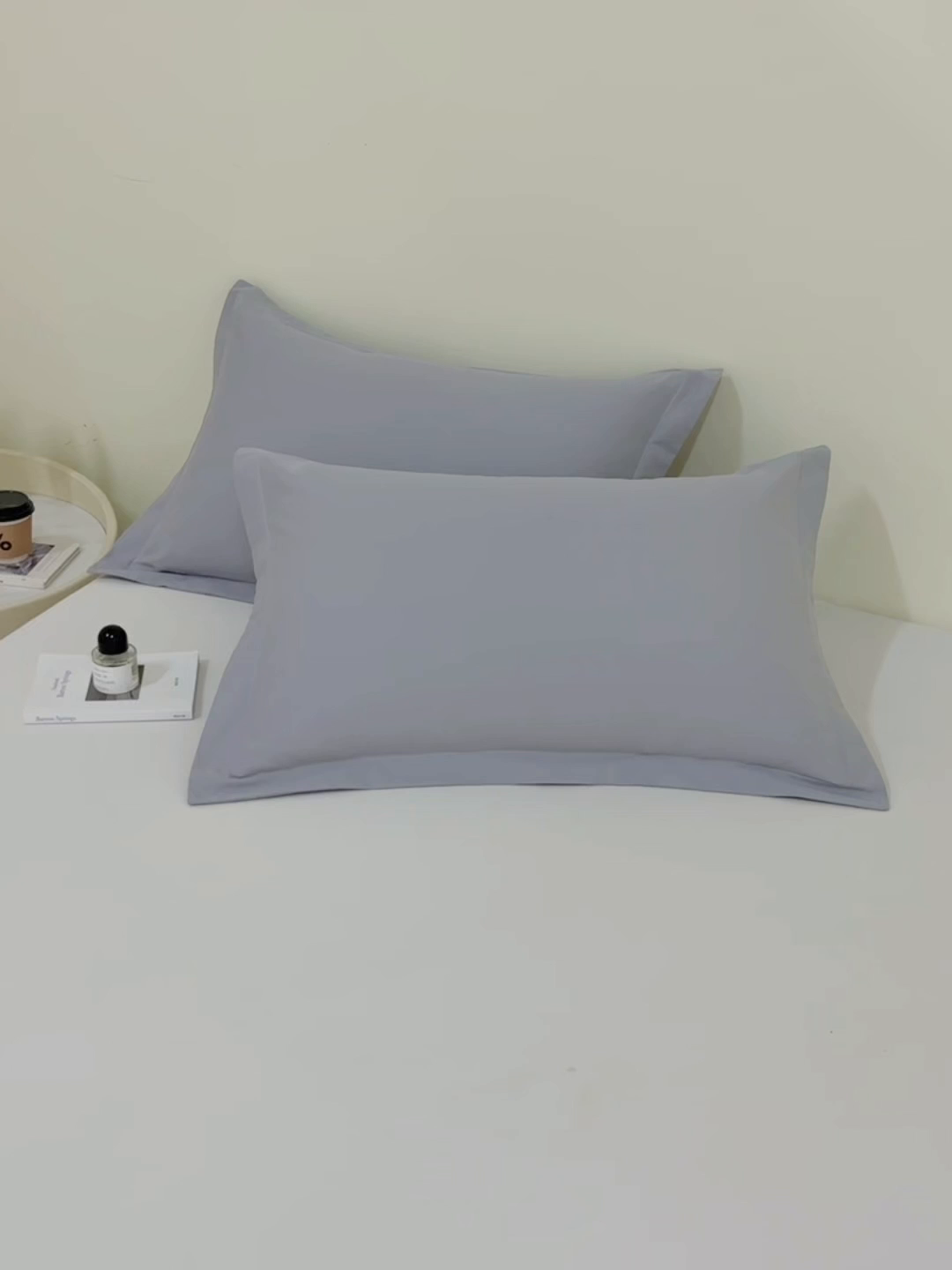 91家纺网 家纺一手货源 找家纺 元元家居（元元被业） 2025新款全棉纯棉磨毛纯色单枕套 烟灰