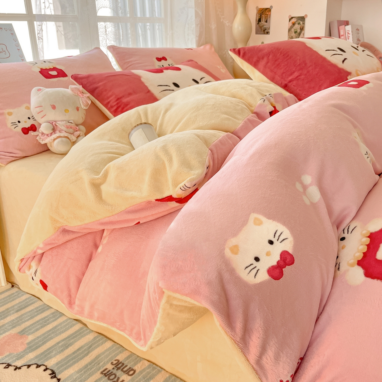 91家纺网 家纺一手货源 找家纺 （总）如一 2025新款高克重卡通印花牛奶绒四件套第三批