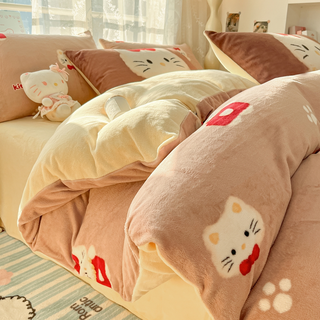 91家纺网 家纺一手货源 找家纺 （总）如一 2025新款高克重卡通印花牛奶绒四件套第三批