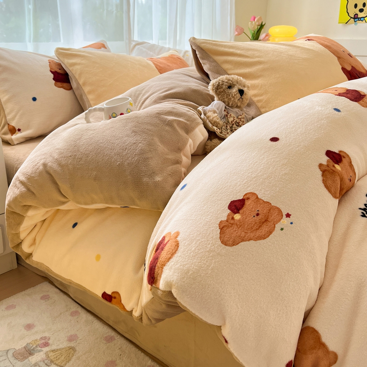 91家纺网 家纺一手货源 找家纺 （总）如一 2025新款高克重卡通印花牛奶绒四件套第三批