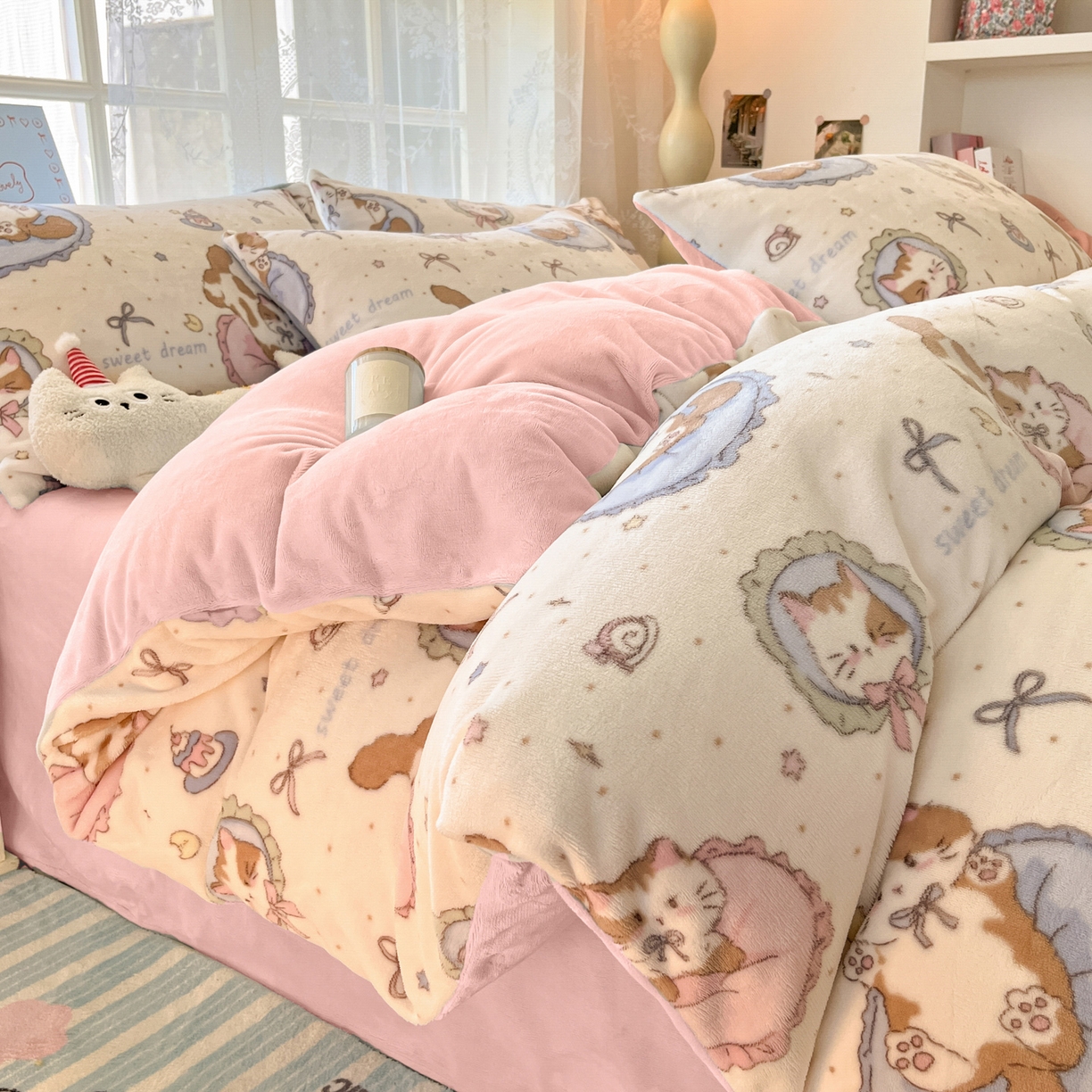 91家纺网 家纺一手货源 找家纺 （总）如一 2025新款高克重卡通印花牛奶绒四件套第三批