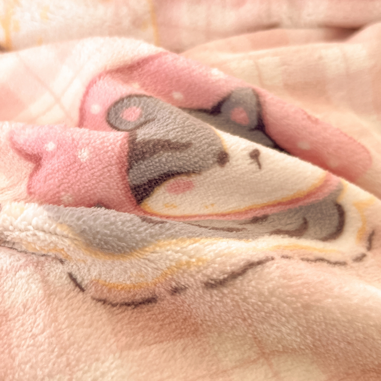 91家纺网 家纺一手货源 找家纺 如一 2025新款高克重卡通印花牛奶绒四件套第三批 粉格汪