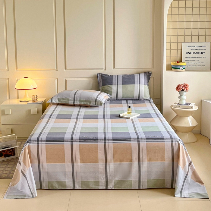 91家纺网 家纺一手货源 找家纺 小叮当家纺仓储工厂店 2025新款（买家秀 不断货）A类全棉纯棉磨毛单床单 床单单件 彩虹格