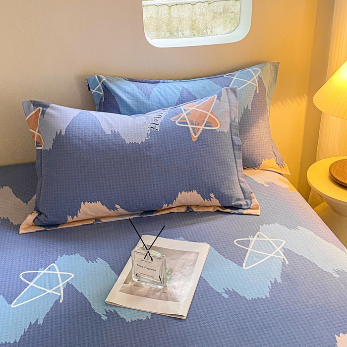 91家纺网 家纺一手货源 找家纺 小叮当家纺仓储工厂店 2025新款（买家秀 不断货）A类全棉纯棉磨毛单床单 床单单件 波纹蓝