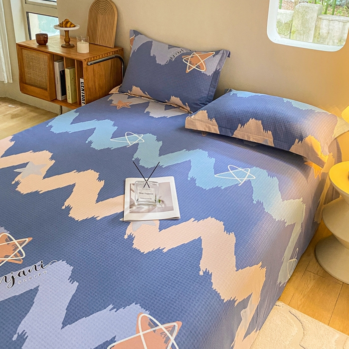 91家纺网 家纺一手货源 找家纺 小叮当家纺仓储工厂店 2025新款（买家秀 不断货）A类全棉纯棉磨毛单床单 床单单件 波纹蓝