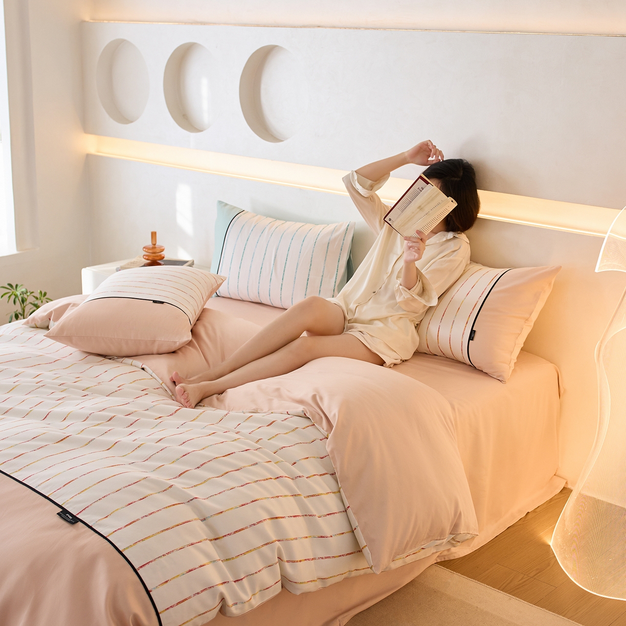 91家纺网 家纺一手货源 找家纺 （总）安莱生活 2025新品天丝棉磨毛（1+1+1>3）暖漾系列四件套