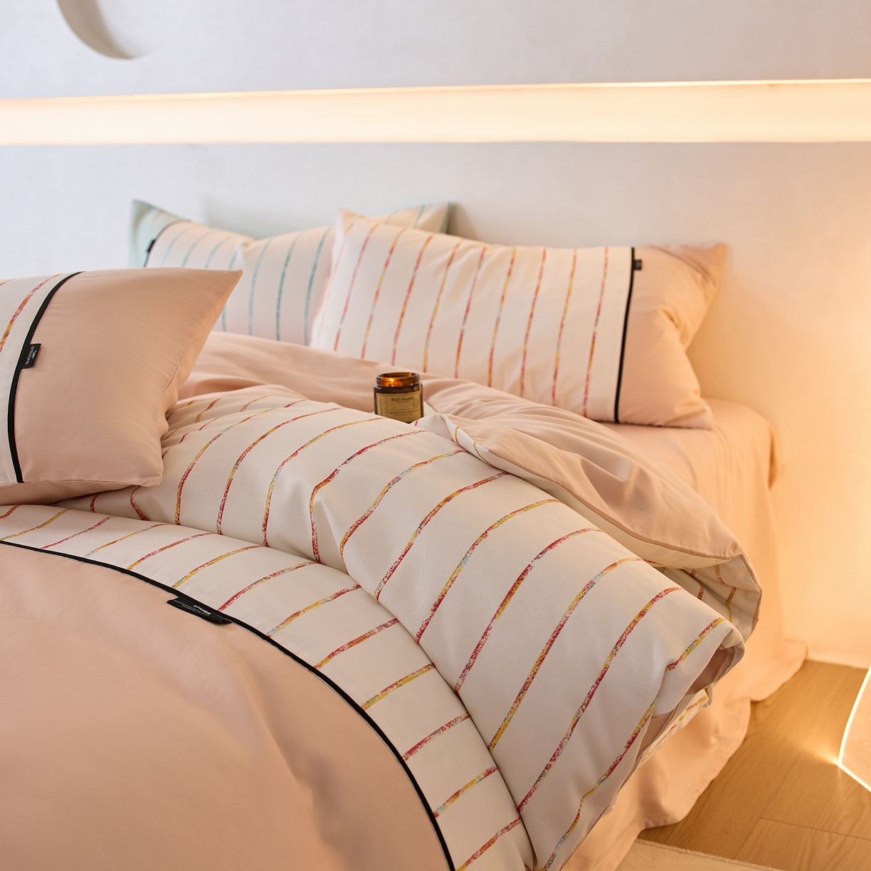 91家纺网 家纺一手货源 找家纺 安莱生活 2025新品天丝棉磨毛（1+1+1>3）暖漾系列四件套 暖漾-粉