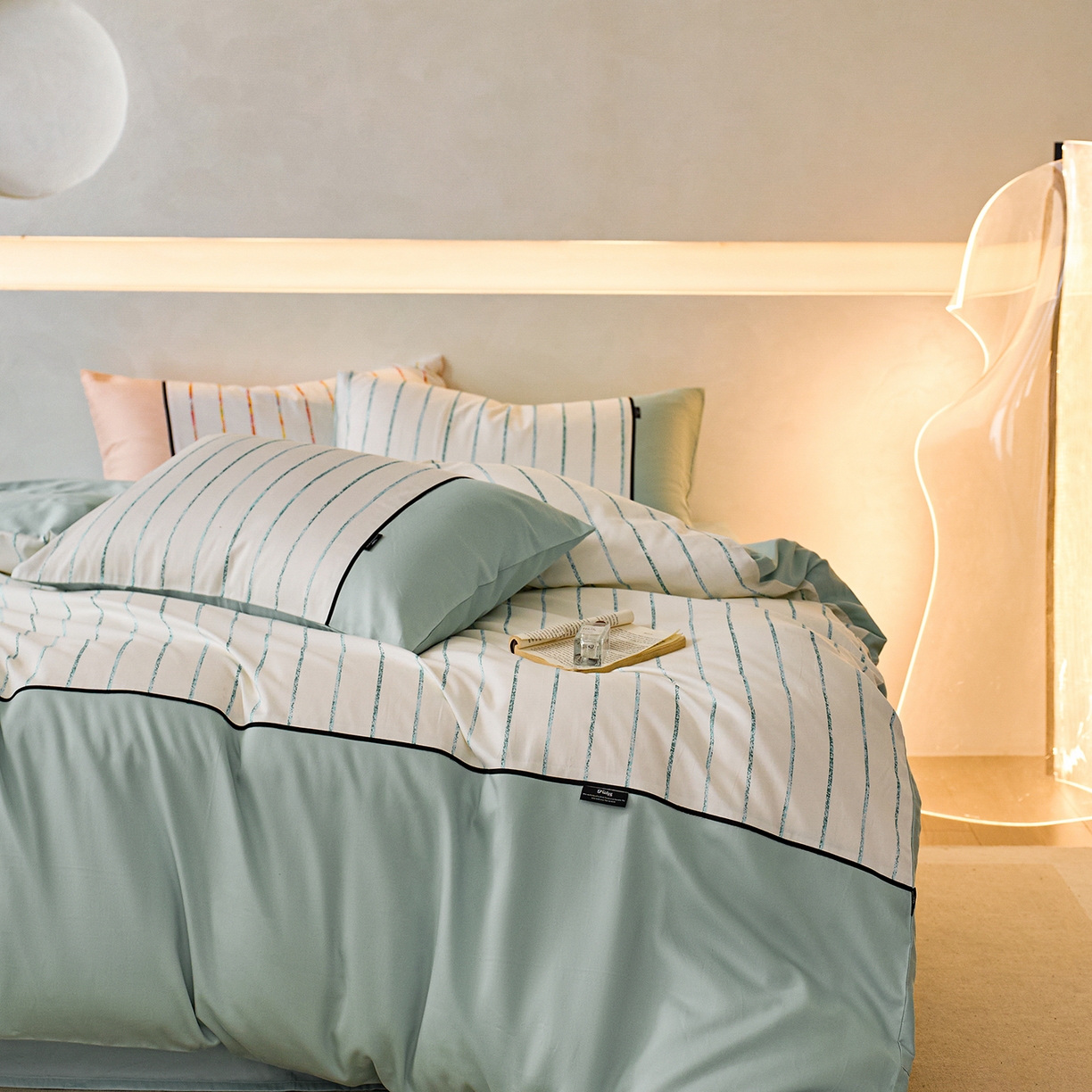 91家纺网 家纺一手货源 找家纺 安莱生活 2025新品天丝棉磨毛（1+1+1>3）暖漾系列四件套 暖漾-蓝